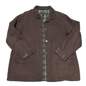 Lands End Blanket Lined  Brown Chore Jacket
